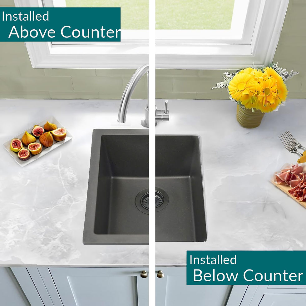 Thumbnail: 18 Inch Granite Composite Bar Sink and Drain Set