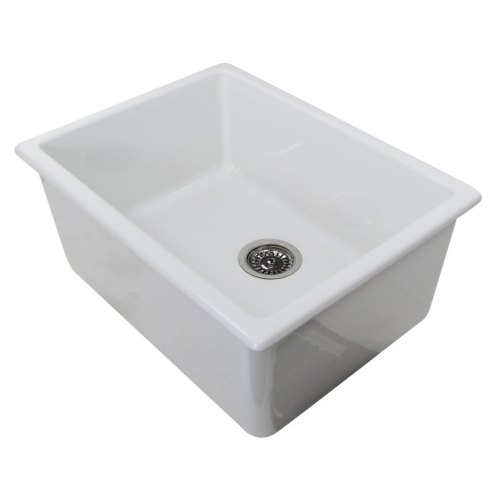 Highpoint Collection 24 Inch Italian Fireclay Kitchen-Laundry Sink - 24 x 18 x10 inches HP-UMFC24