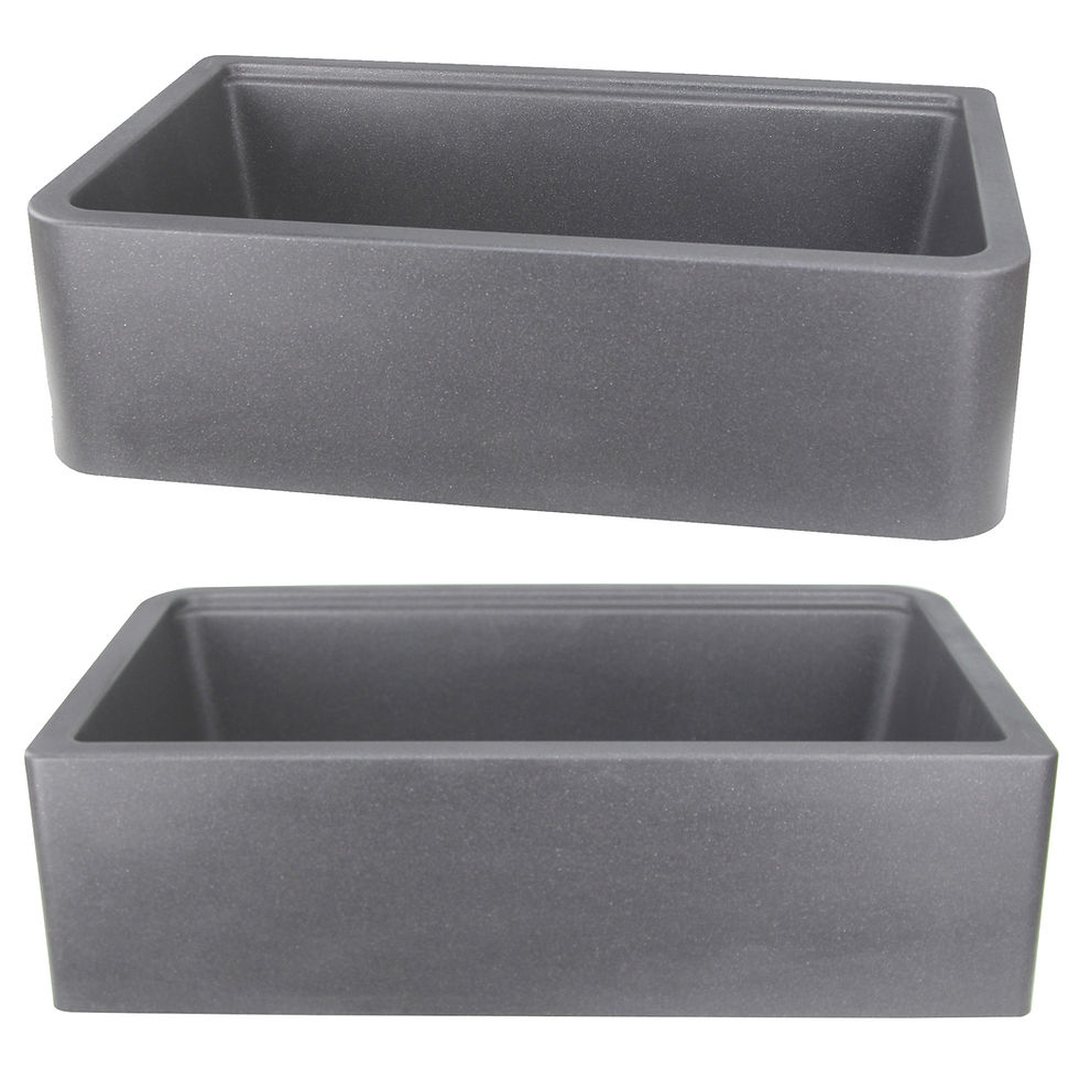 Thumbnail: 32.75 Wide Grey granite composite modern and traditional apron fronts shown for comparison