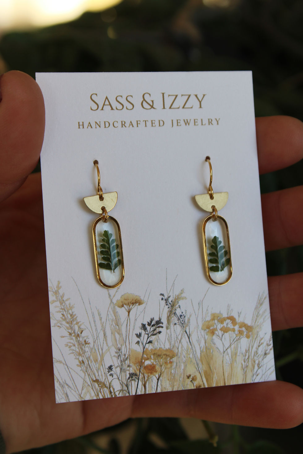 Thumbnail: Dainty Fern Drop Earrings