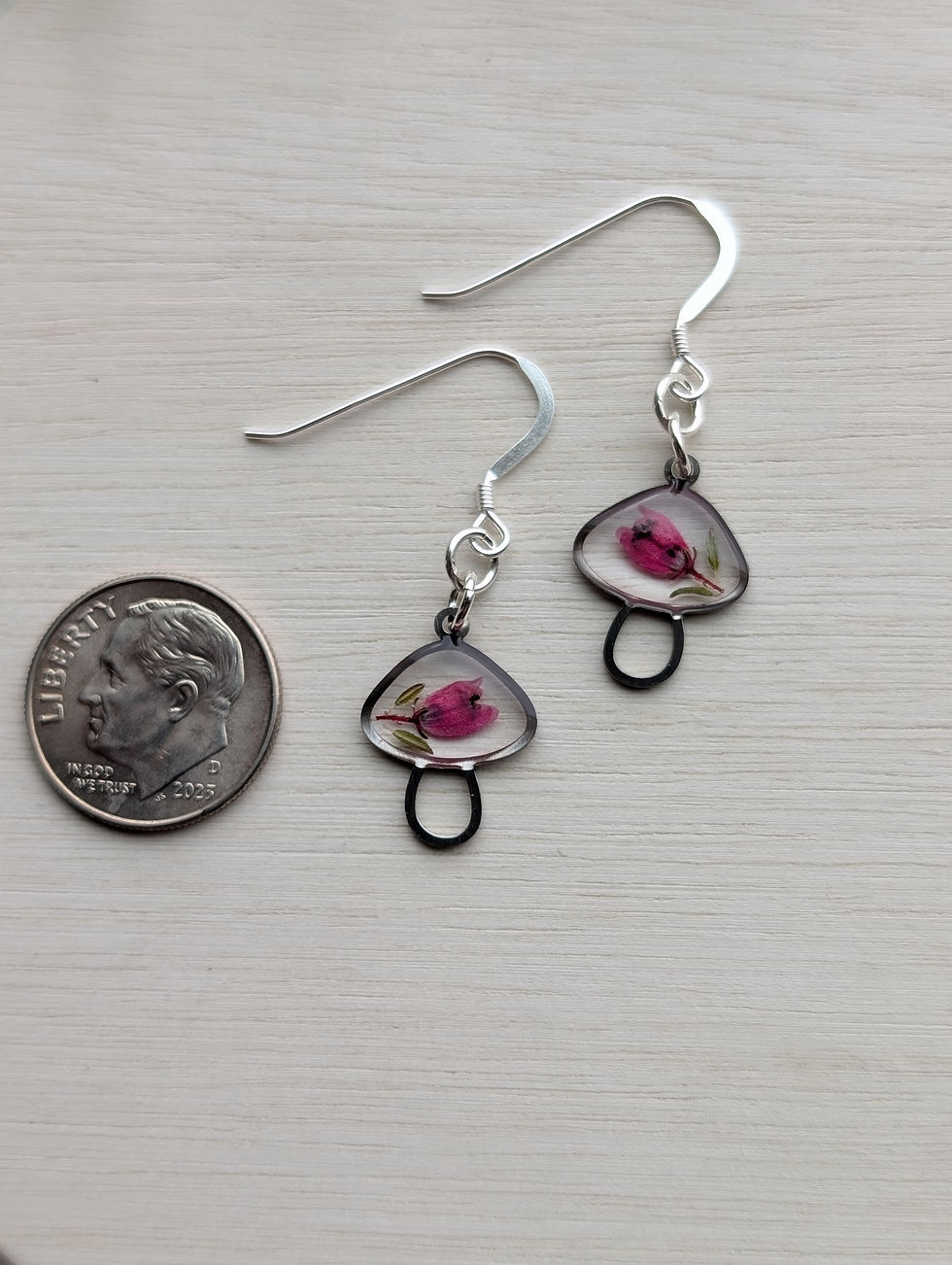 Thumbnail: Mini Heather Mushroom Earrings