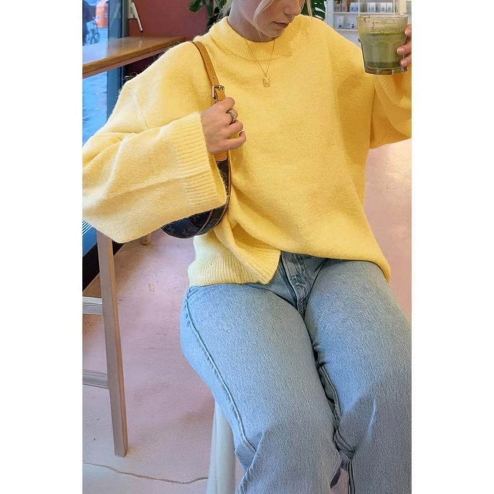 Thumbnail: Round Neck Long Sleeve Knitted Loose Sweater