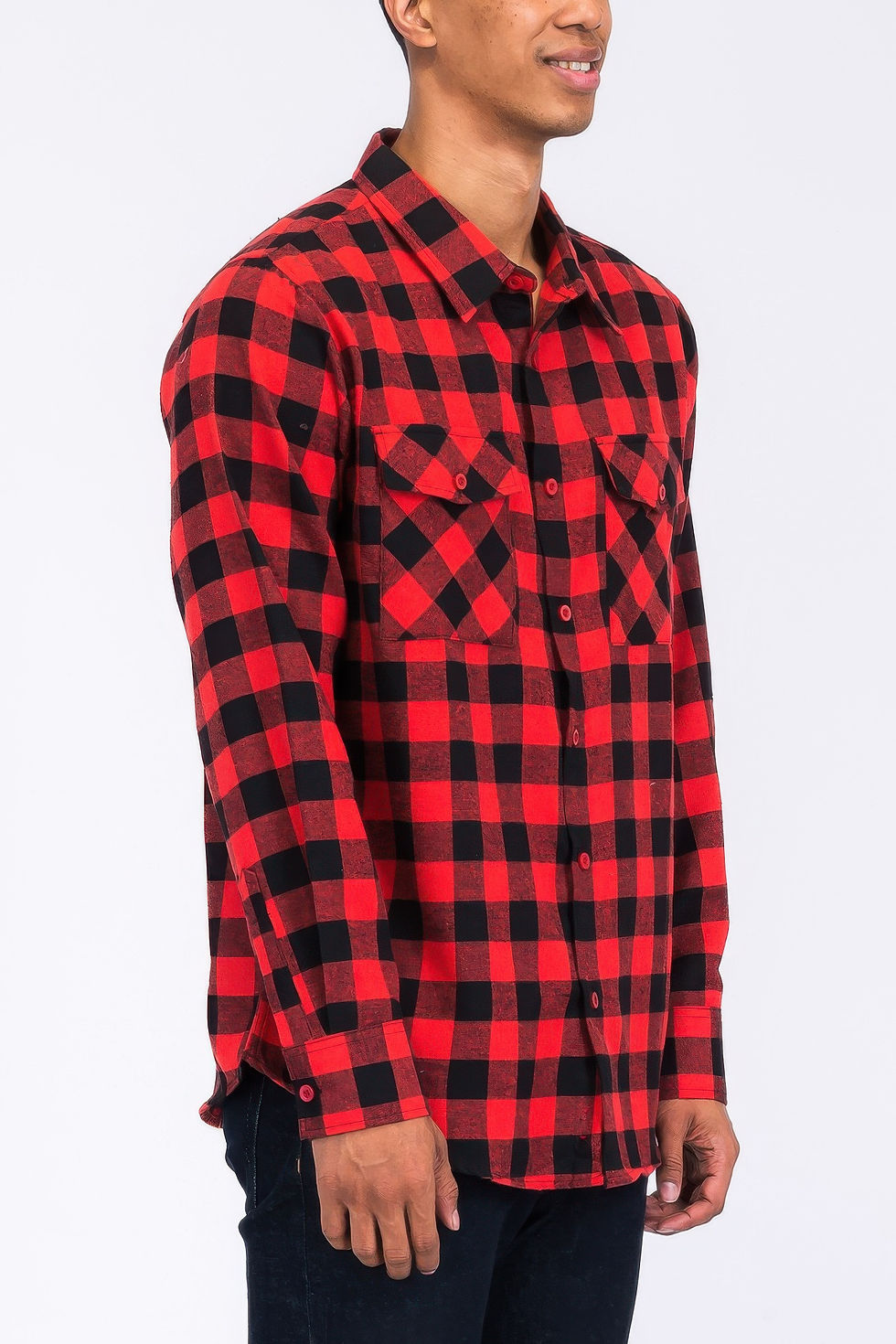 Thumbnail: Regular Fit Checker Plaid Flannel Long Sleeve