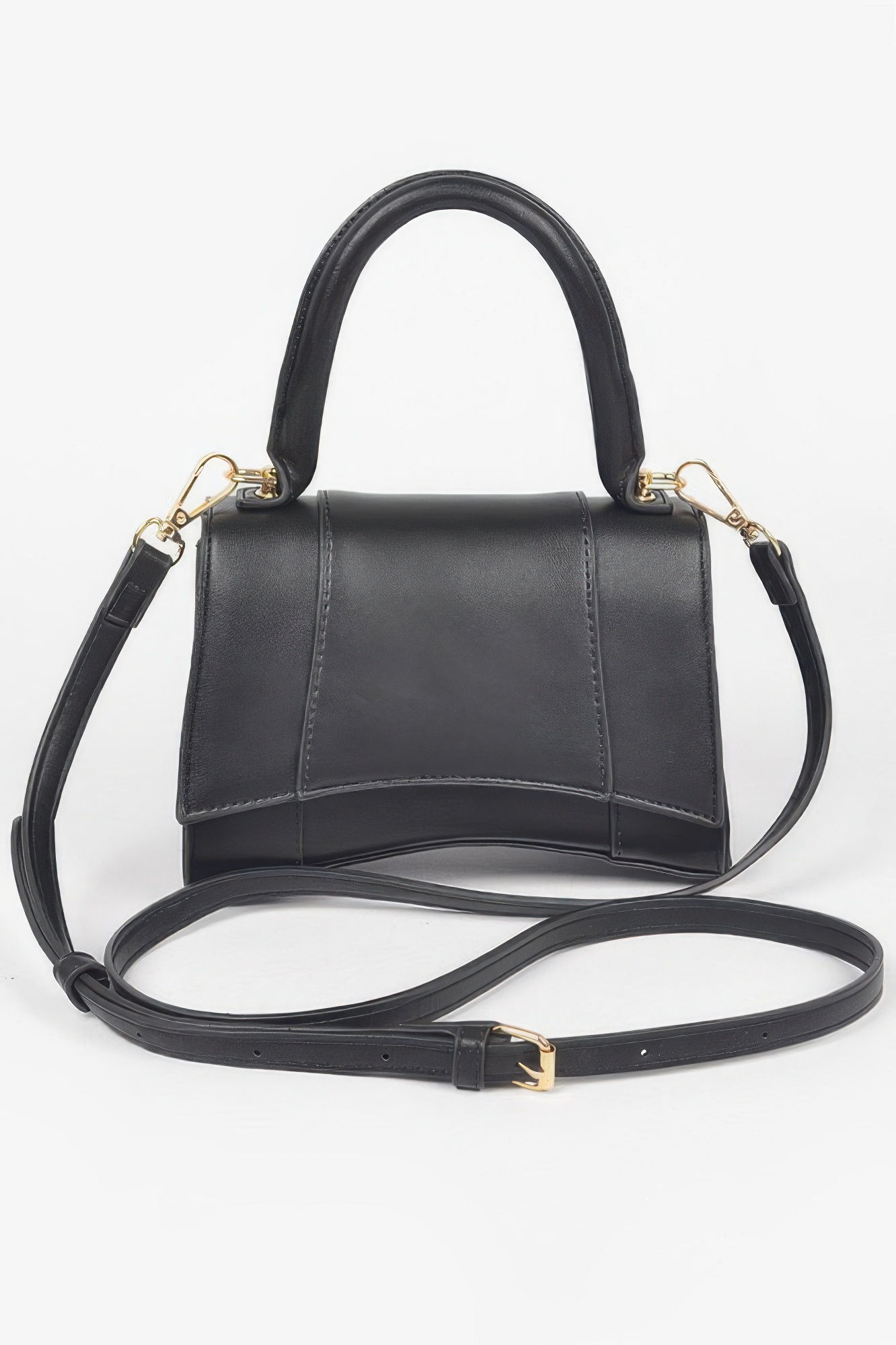 Faux Leather Top Handle Bag