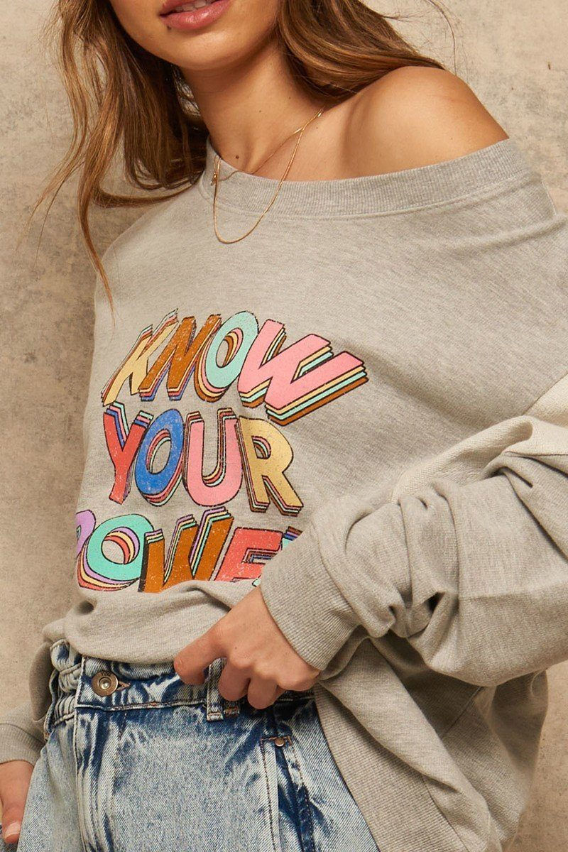 Thumbnail: A French Terry Knit Graphic Sweatshirt