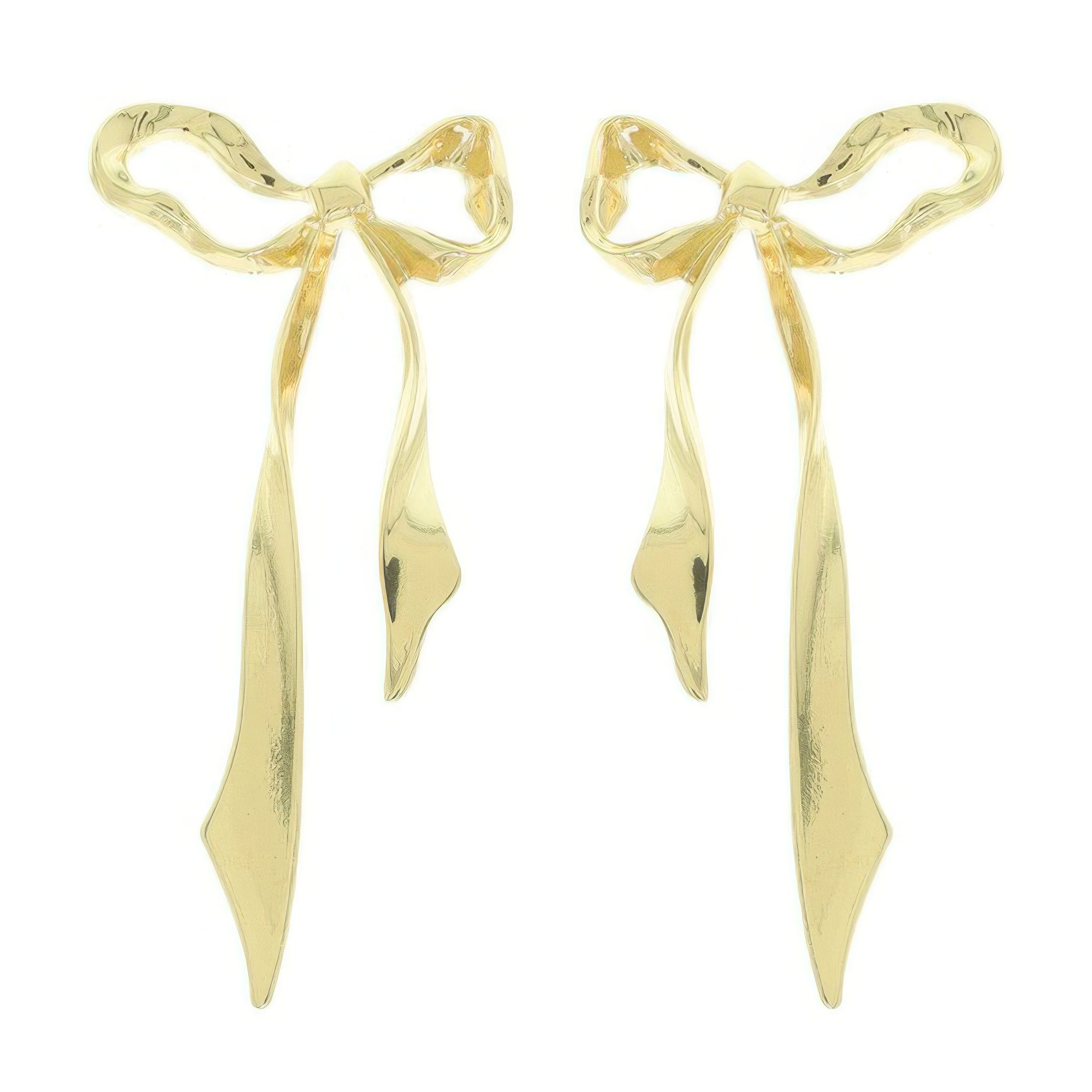 Polished Finish Bow Earrings