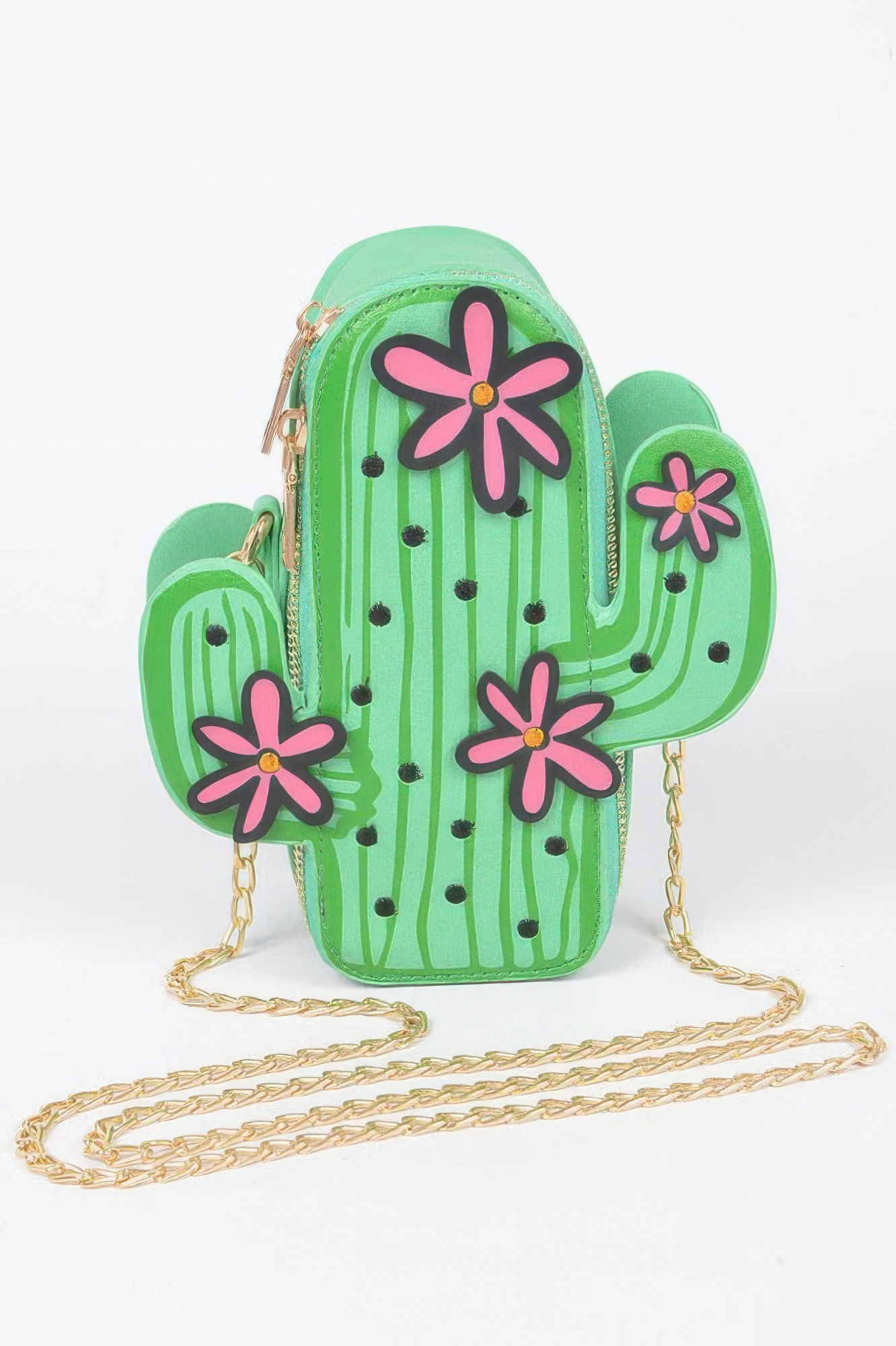 Faux Leather Cactus Crossbody Bag
