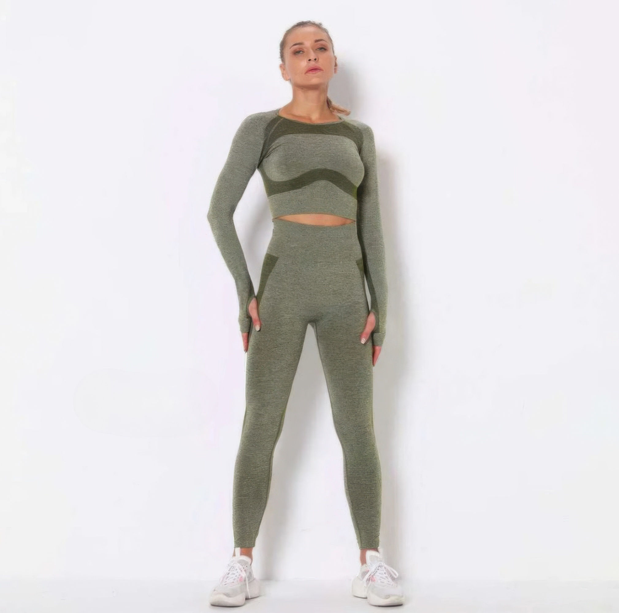 Seamless Long Sleeve Yoga Set         