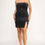 Thumbnail: Plus Velvet Strapless Dress W/ Metal Crescent Det