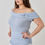 Thumbnail: Plus Size Ots Pointelle Knit Rib Fold Over Top    