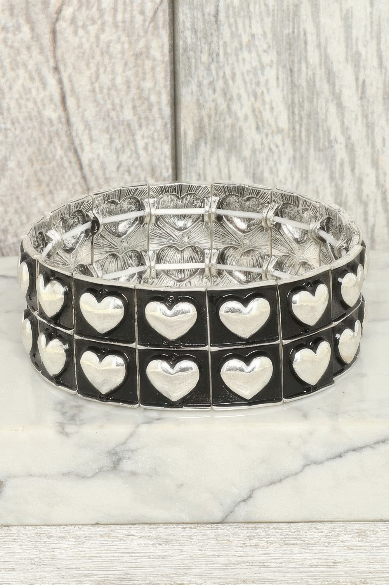 Western Bubble Heart Beaded Bracelet