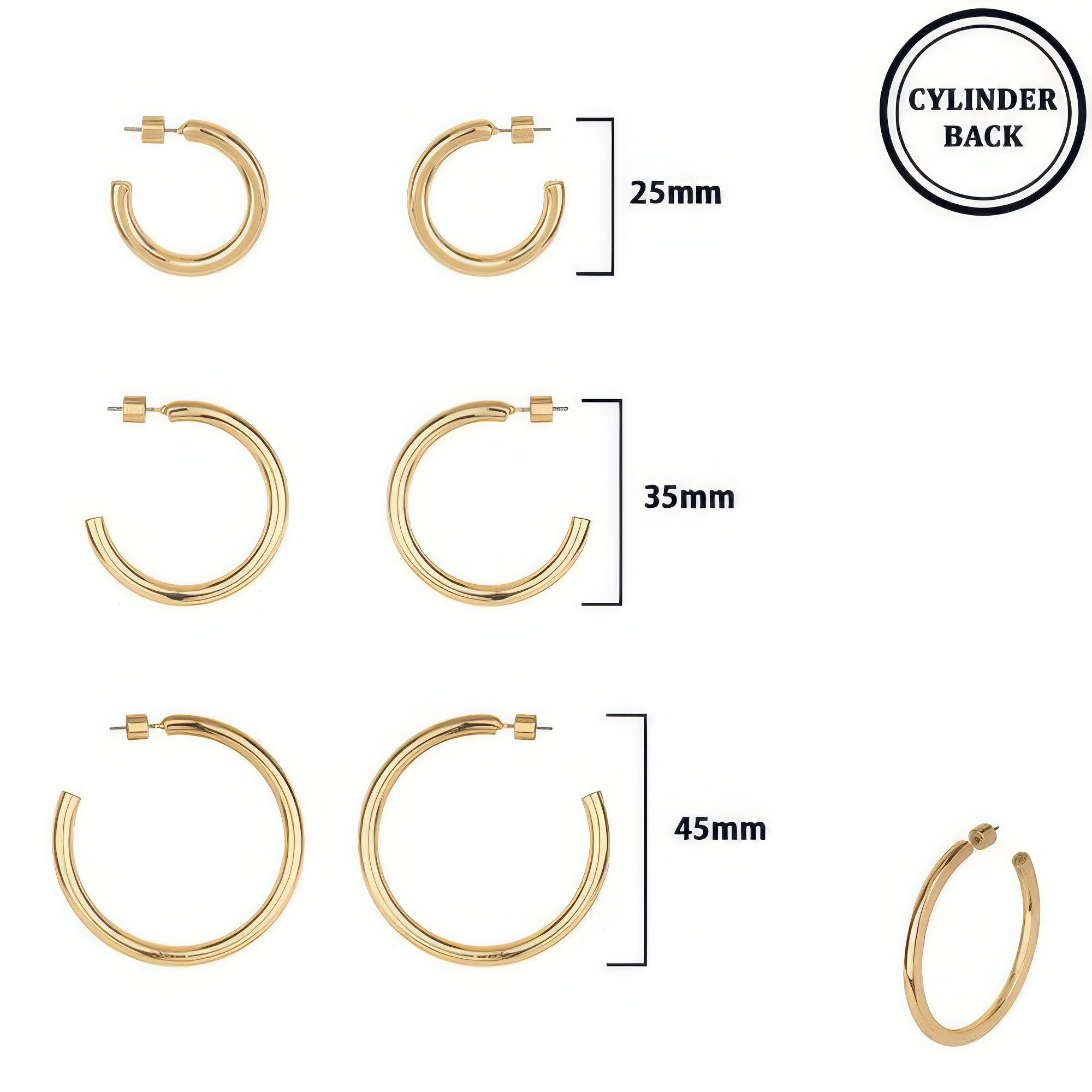 3 Pair Hoop Earring Set