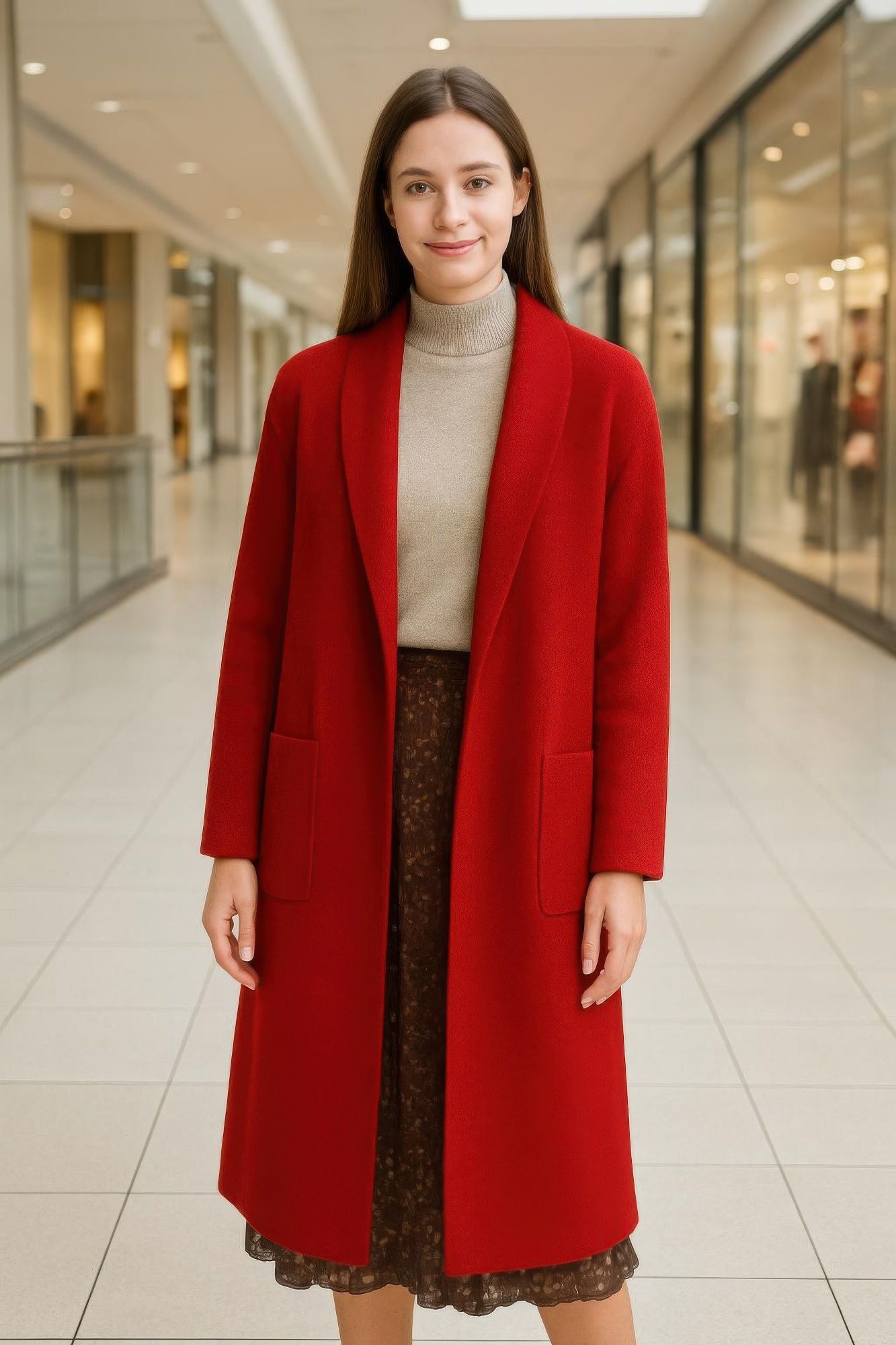 Premium Long Maxi Cardigan With Pockets W/ Stretch         