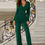 Thumbnail: Oval Crystal Stone Wrap Jumpsuit           