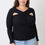 Thumbnail: Plus Size Black Ribbed Cutout Long Sleeve Top