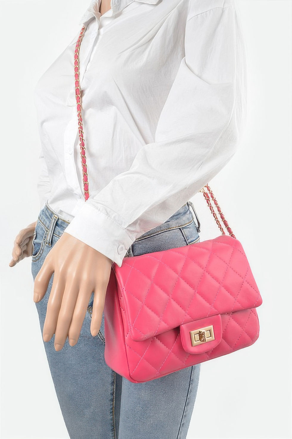 Thumbnail: Quilted Faux Leather Flap Bag