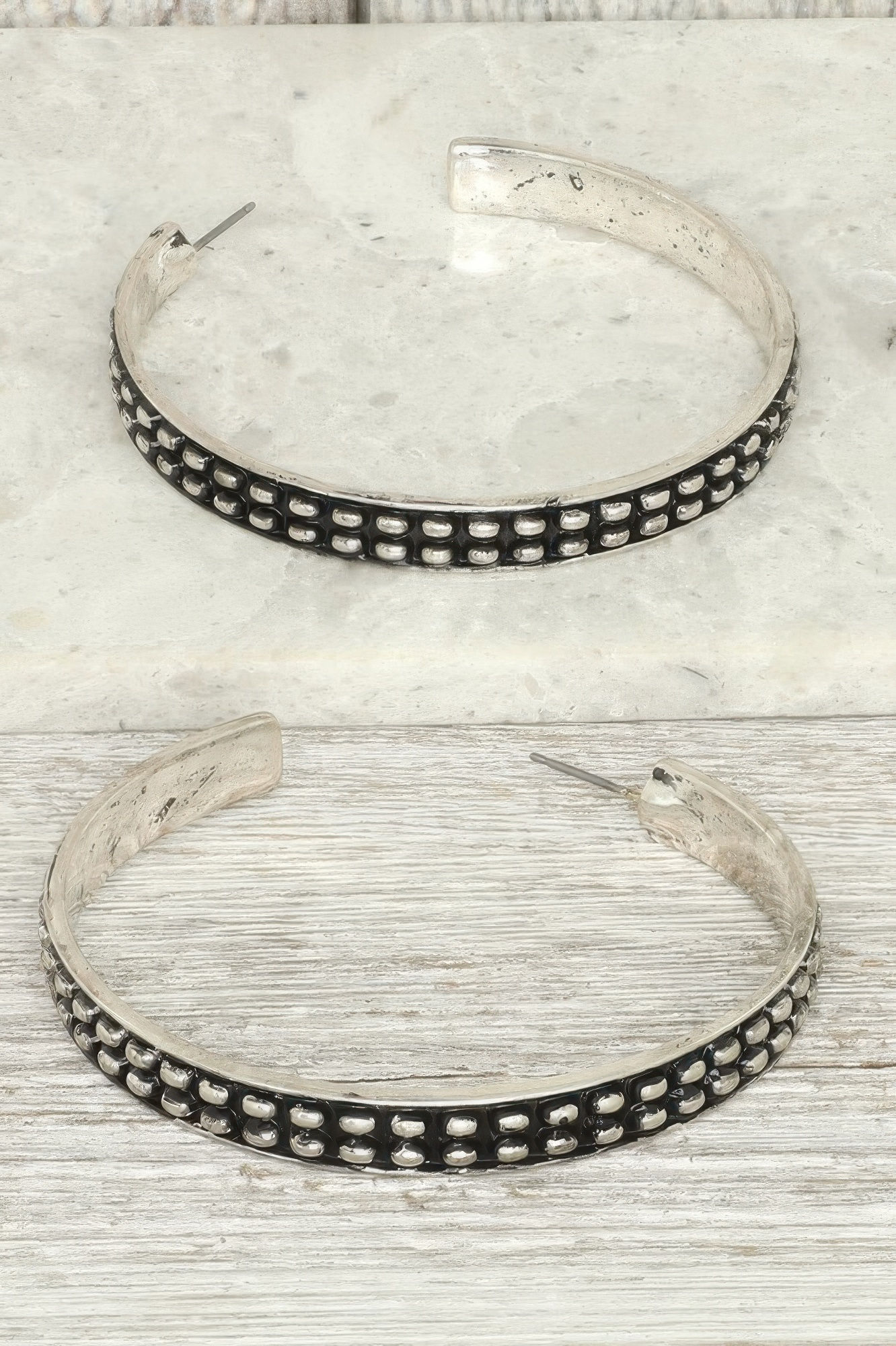 Western Bubble Slim Hoop Earrings