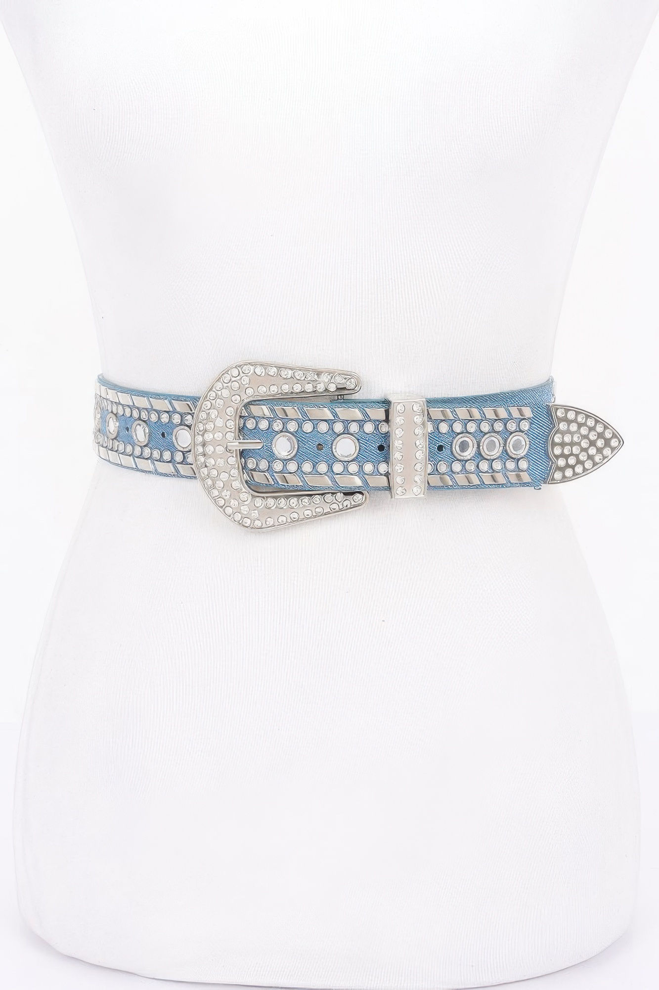 Rhinestone Metal Studded Multi Metal Belt