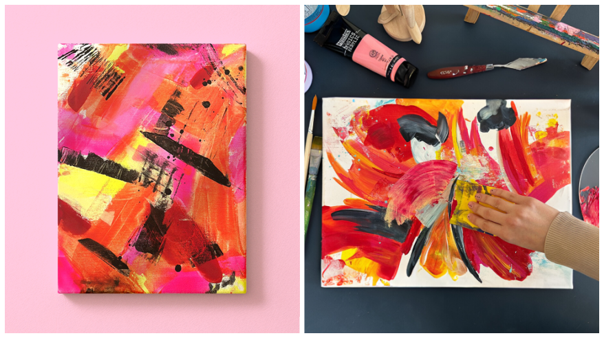 ArtNight im PHNX - Abstraktes Arbeiten mit dem Spachtel