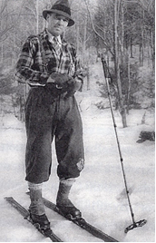 vintage photo of man on skis