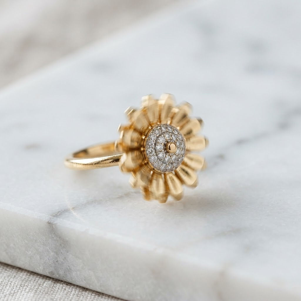 Solis Kinetic Sunflower Ring