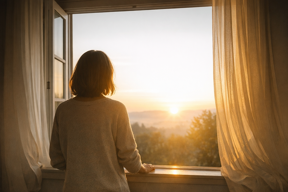 Persona contemplando la luz al amanecer, Semana Santa como pausa para la reflexión y cambio de percepción
