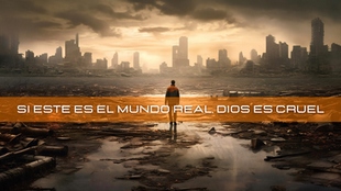 Un solitario observador contempla el caos de la ciudad desde la distancia. La imagen de un dilema existencial.