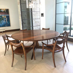 Pedestal Dining Table with Lowback Chairs