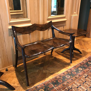 Lowback Settee with Side Table