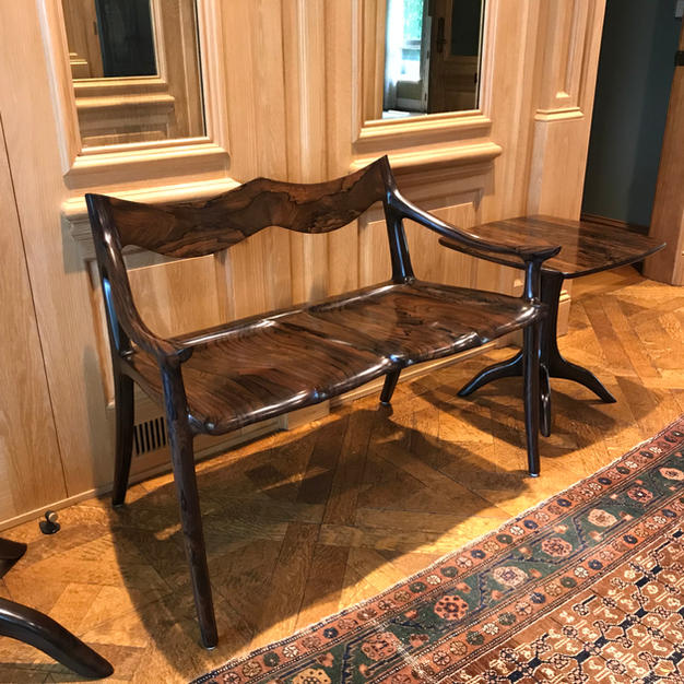 Lowback Settee with Side Table