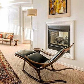 Bedroom Setting with Rocking Chaise Lounge and Settee