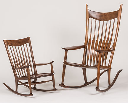 Child's Rocking Chair along side the classic Rocking Chair in Walnut
