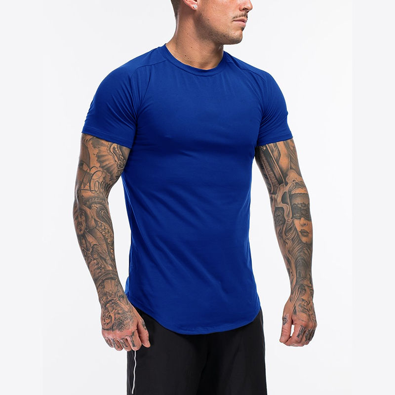 Thumbnail: Plain Clothing Fashion T-Shirt Men Cotton Breathable Fitness Men Short Sleeve  G