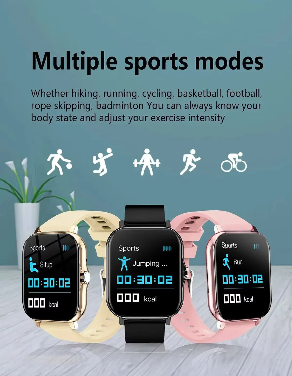 Thumbnail: Xiaomi NEW Smart Watch Women Men Lady Gift Sport Fitness Watches Heart Rate Moni