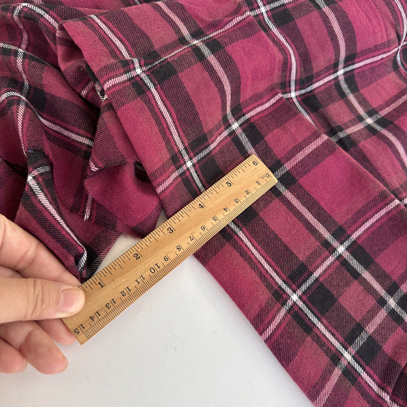 Thumbnail: Brushed Plaid Cotton Fabric Spring By The Meter for Shirt Dress Skirt Coat Table