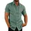 Thumbnail: Summer Cotton Linen Shirts for Men Casual Short Sleeved Shirts Blouses Solid Tur