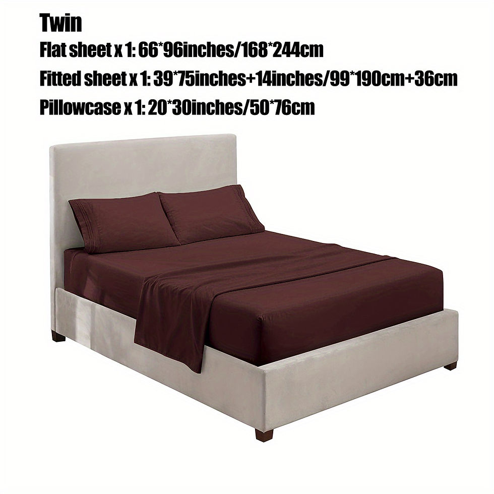 Thumbnail: Soft, Durable 3/4pc Bedding Set – Includes Fitted & Flat Sheets, 1/2 Pillowcas
