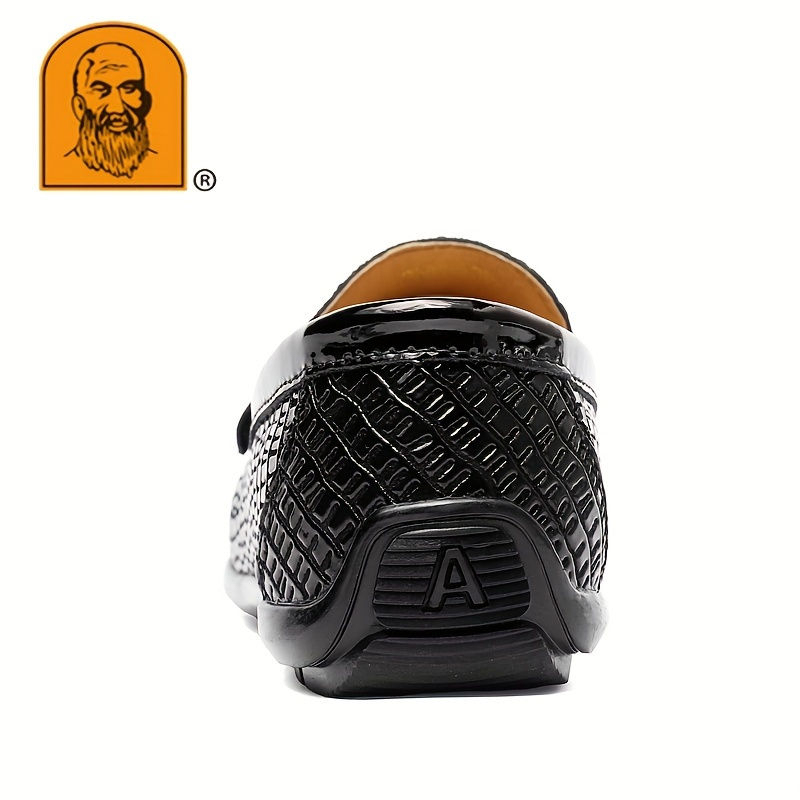 Thumbnail: Men's Textured Moc Toe Loafer Shoes, Comfy Non-slip Slip On Shoes, Men's Shoes, 