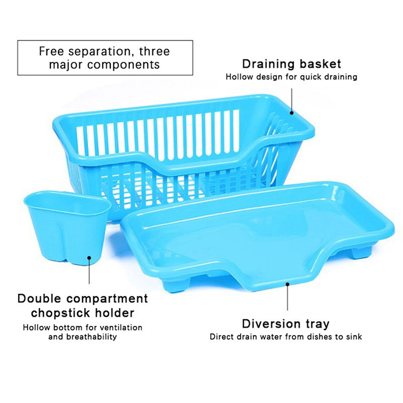 Thumbnail: Kitchen Drainage Rack With Drainer Board Countertop Utensils Plates Chopsticks B