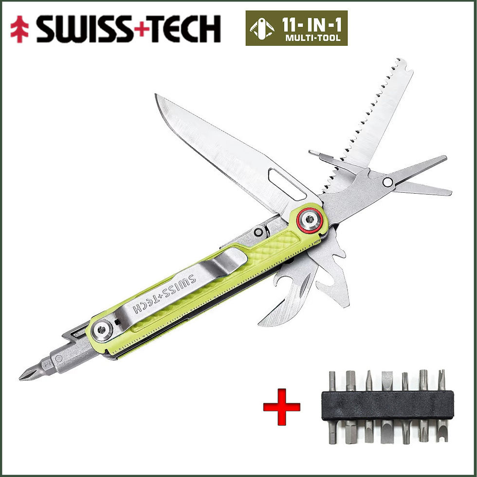 Thumbnail: SWISS TECH 11 in 1 Multitool EDC Outdoor Survival Multi-function Tools with Scis