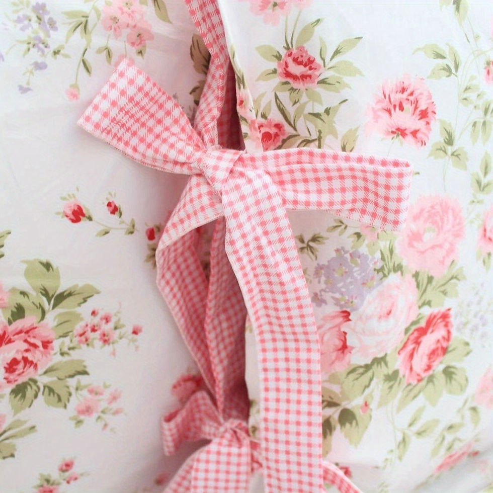 Thumbnail: Elegant 4pc Rose Floral Cotton Sheet Set - Soft, Breathable Comfort - Complete B