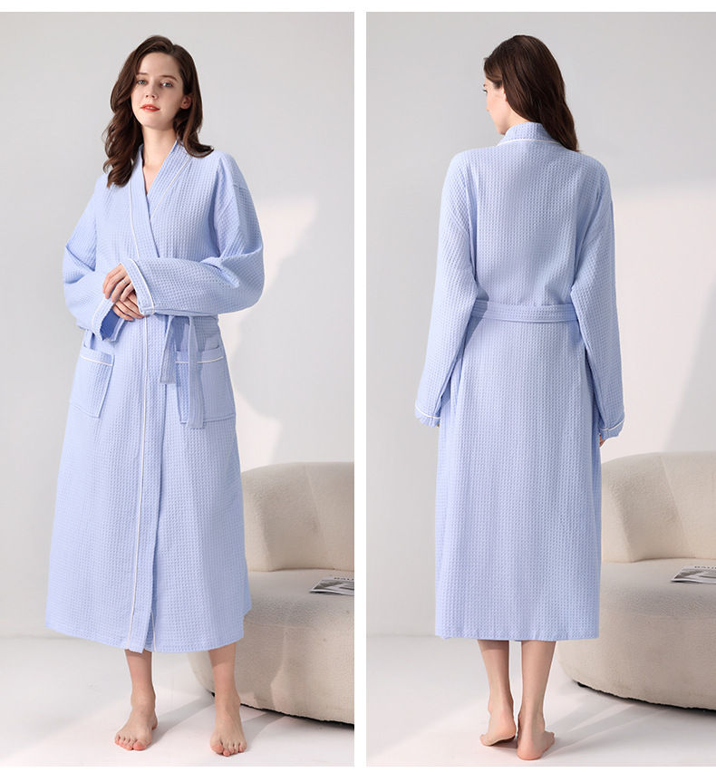 Thumbnail: Hotel Cotton Bathrobe High Qualtiy Solid Colors Long Sleeve Mens And Women's Bat