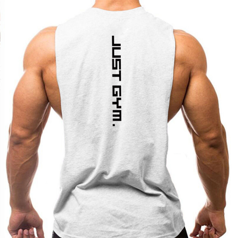 Thumbnail: Gym Clothing Men Sides Cut Off T-shirts Dropped Armholes Tank Tops Workout Fitne