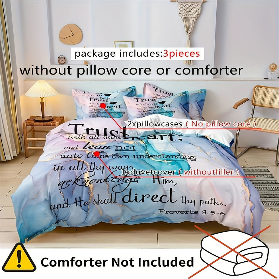 Thumbnail: 3-Piece Marble Print Duvet Cover Set - Soft, Comfortable, and Breathable Bedding