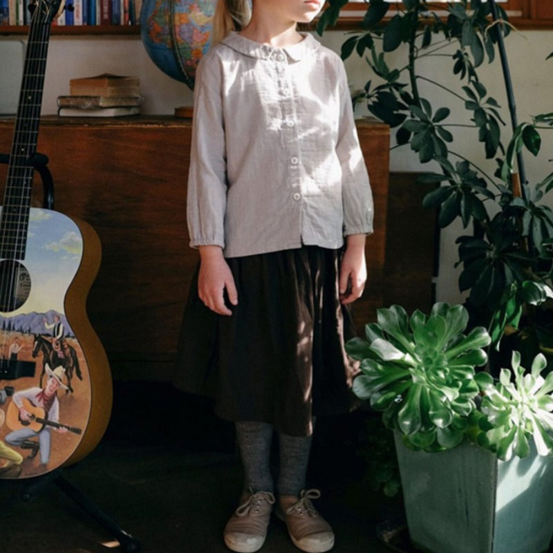 Thumbnail: Children's Cotton Linen Shirt 2025 Spring New Boys And Girls Baby Lapel Long-Sle
