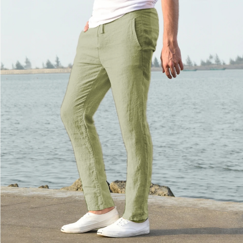 Thumbnail: Men's Cotton Linen Pants Joggers Sweatpants Streetwear Breathable Solid Color Li