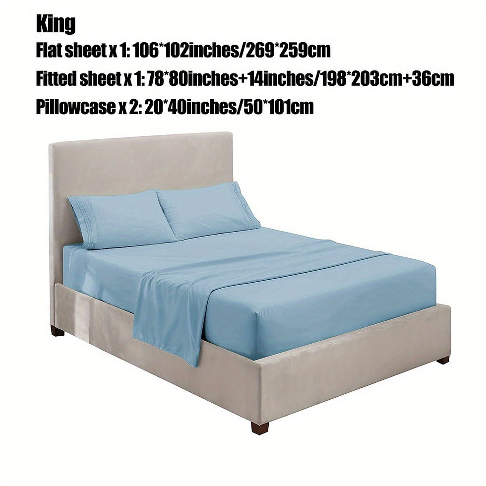 Thumbnail: Soft, Durable 3/4pc Bedding Set – Includes Fitted & Flat Sheets, 1/2 Pillowcas