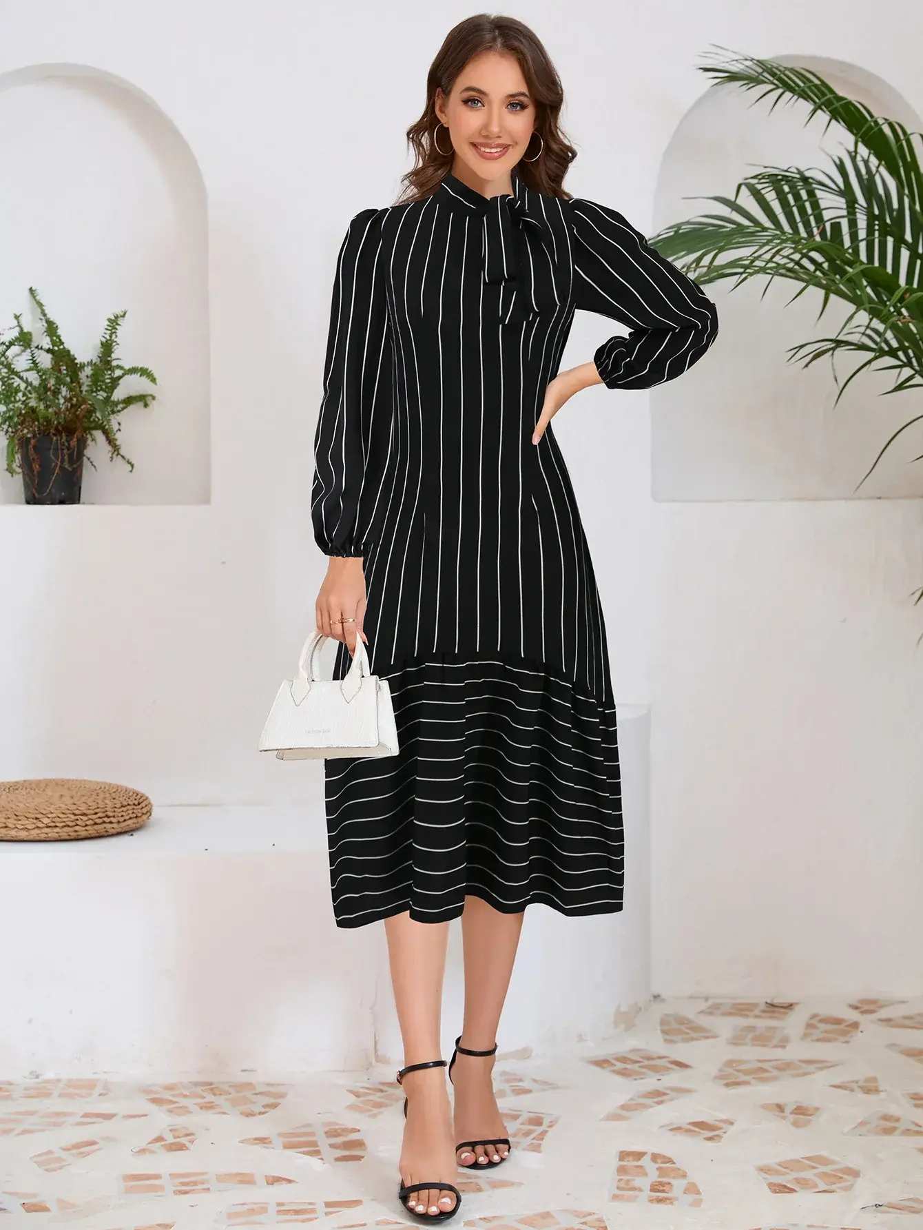 Women's Dresses Formal Fashion Office Lady Professional High-end Stand-up Collar