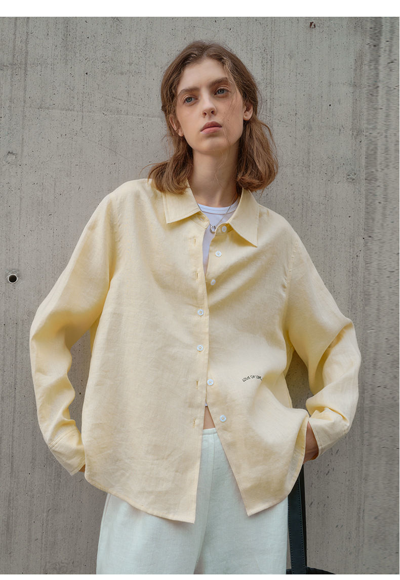 Thumbnail: 100% Linen Shirt Women 2025 Spring And Summer New Casual Lapel Sunscreen Cardiga