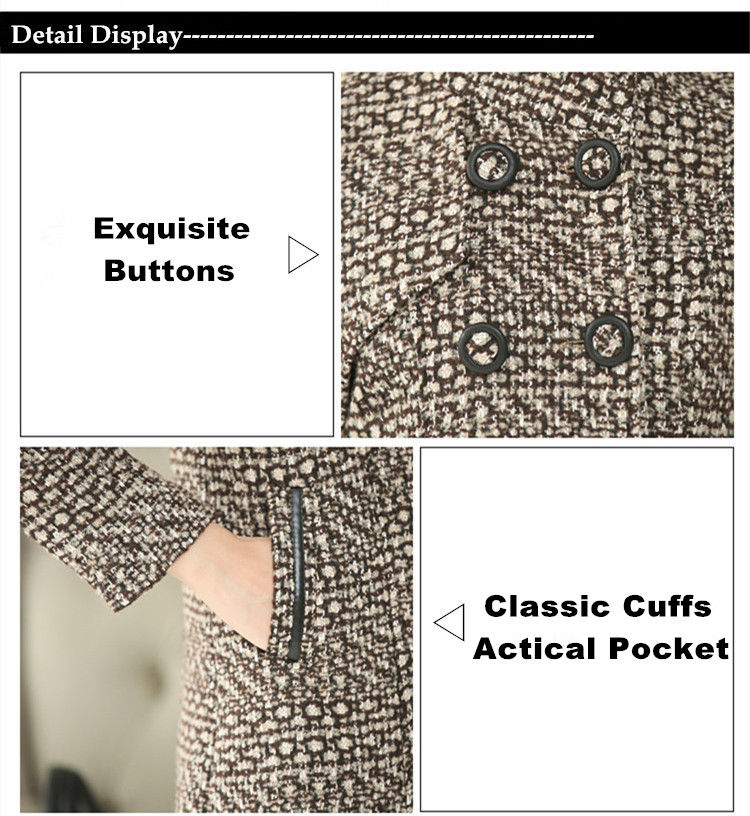 Thumbnail: New Women's Wool Blends Coat Winter 2023 Autumn Fashion Elegant Mother Turtlenec